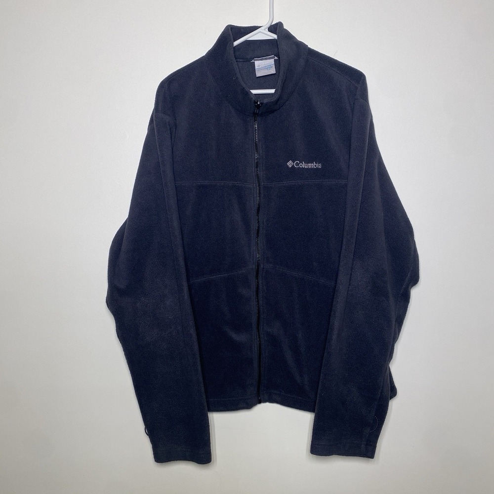 Columbia Fleece Jacket Mens XL Black Interchange Full Zip Outdoor Hiking Gorp